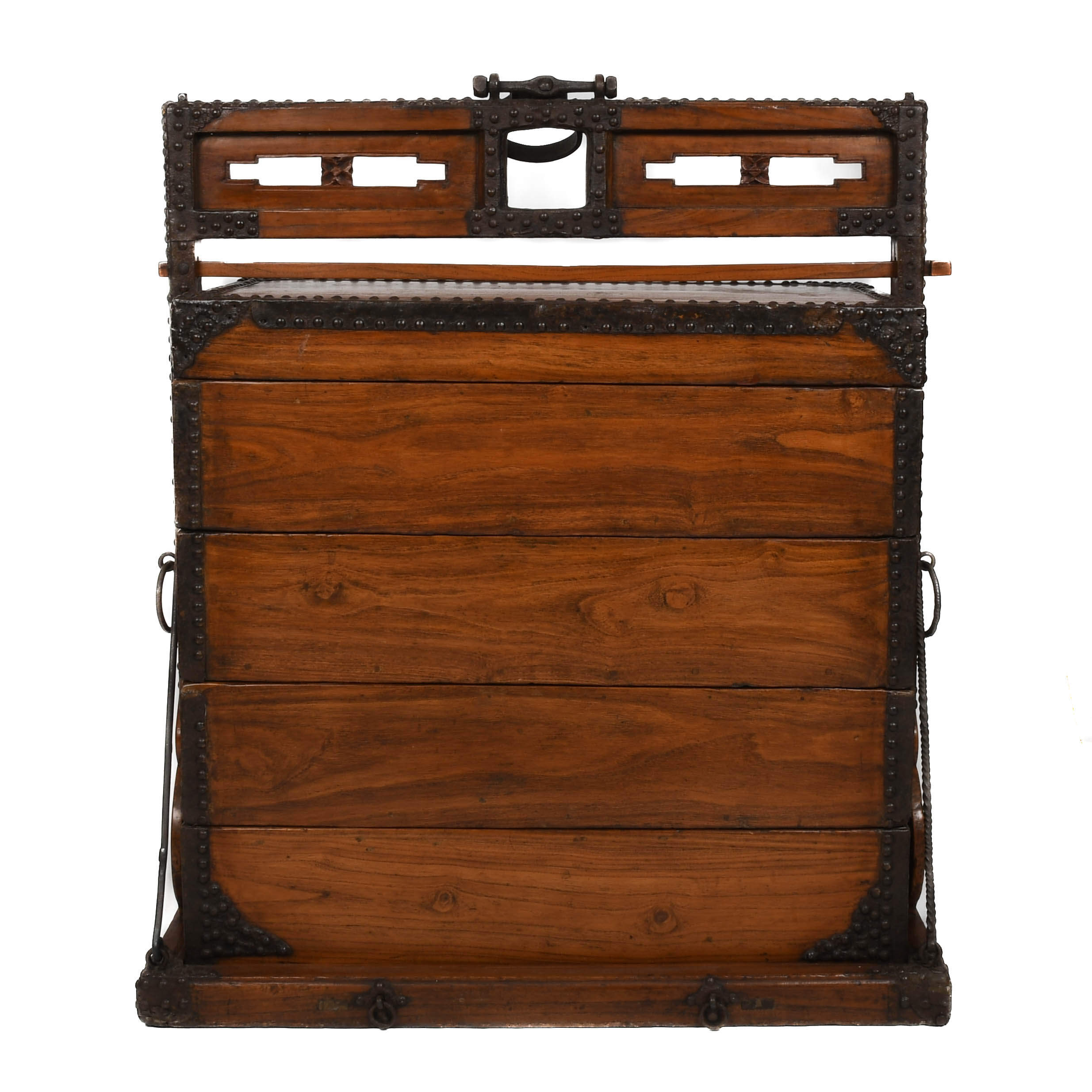 Chinese Wood and Wrought Iron Wedding Chest-1