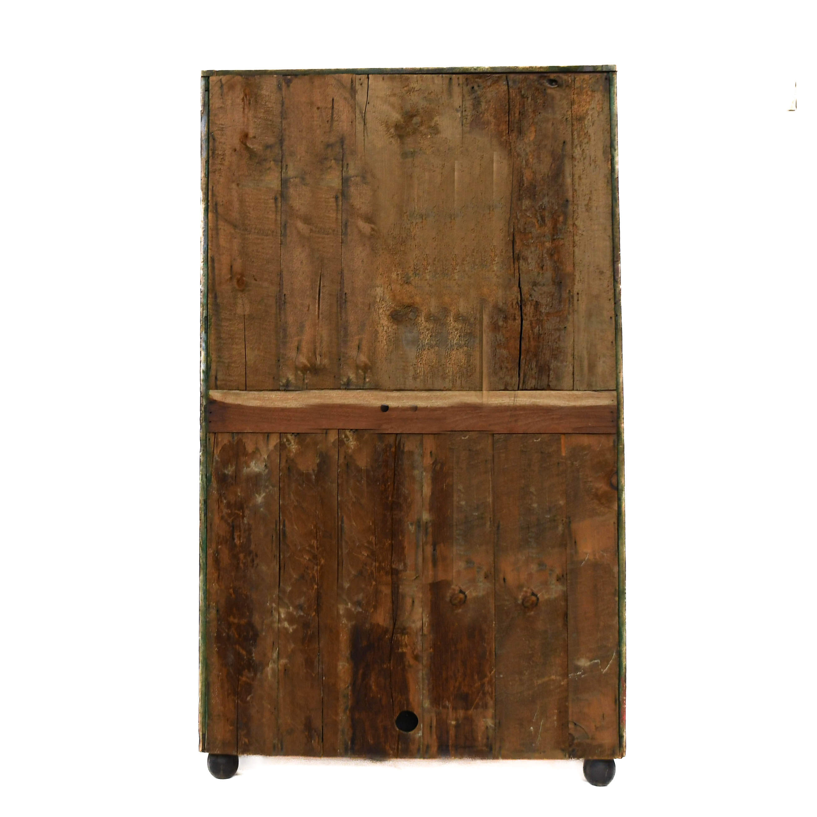 Antique Rustic Red and Black Cabinet-7