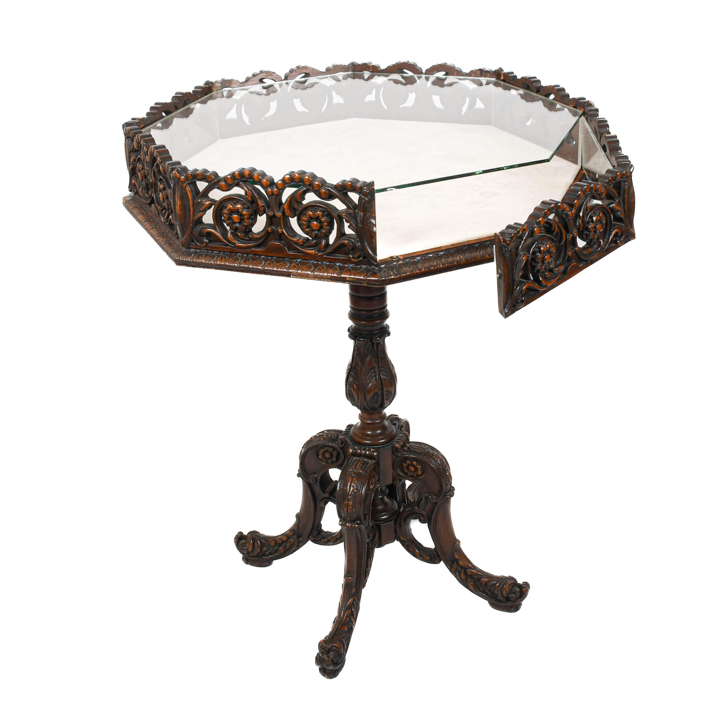 Antique Mahogany Showcase Table-7