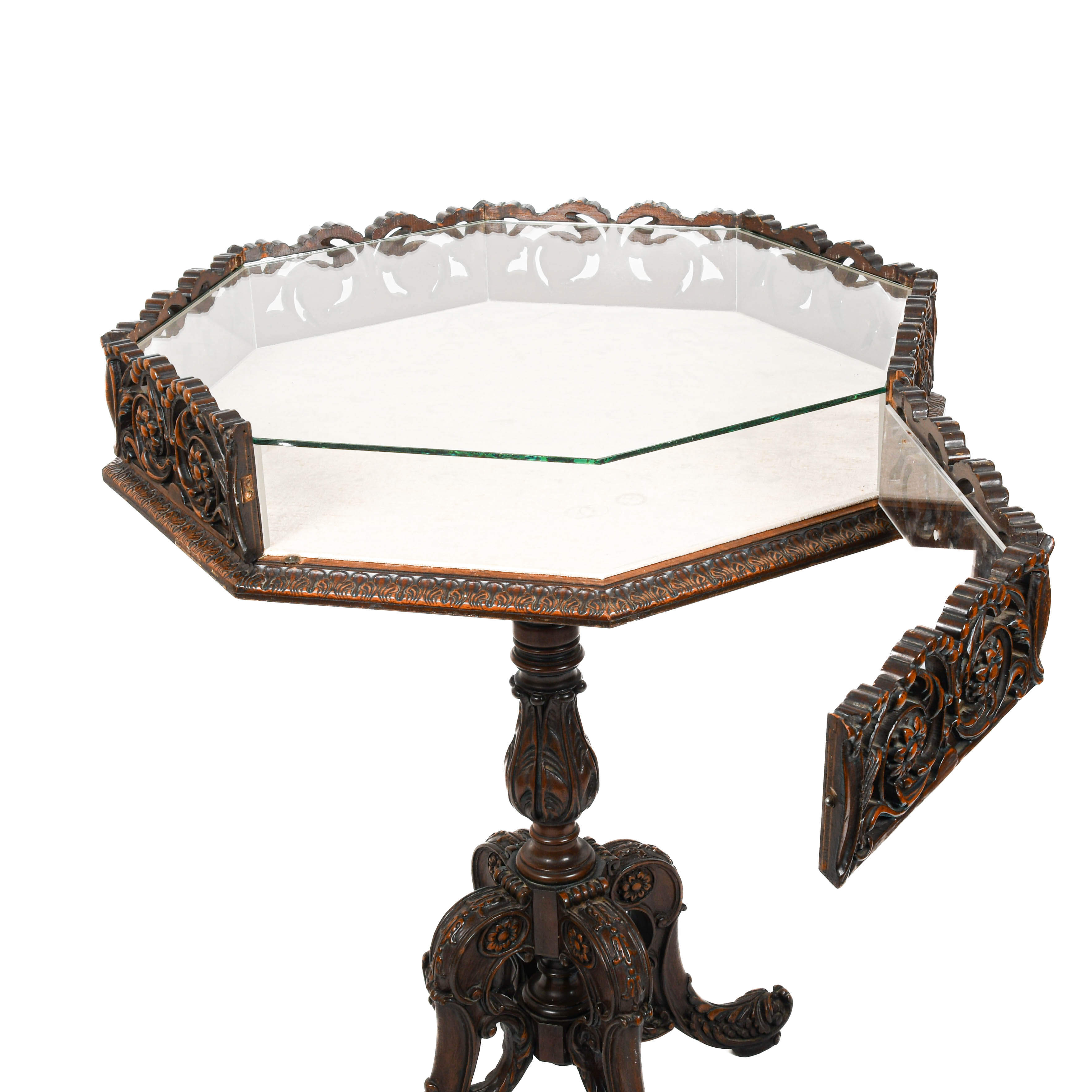 Antique Mahogany Showcase Table-6