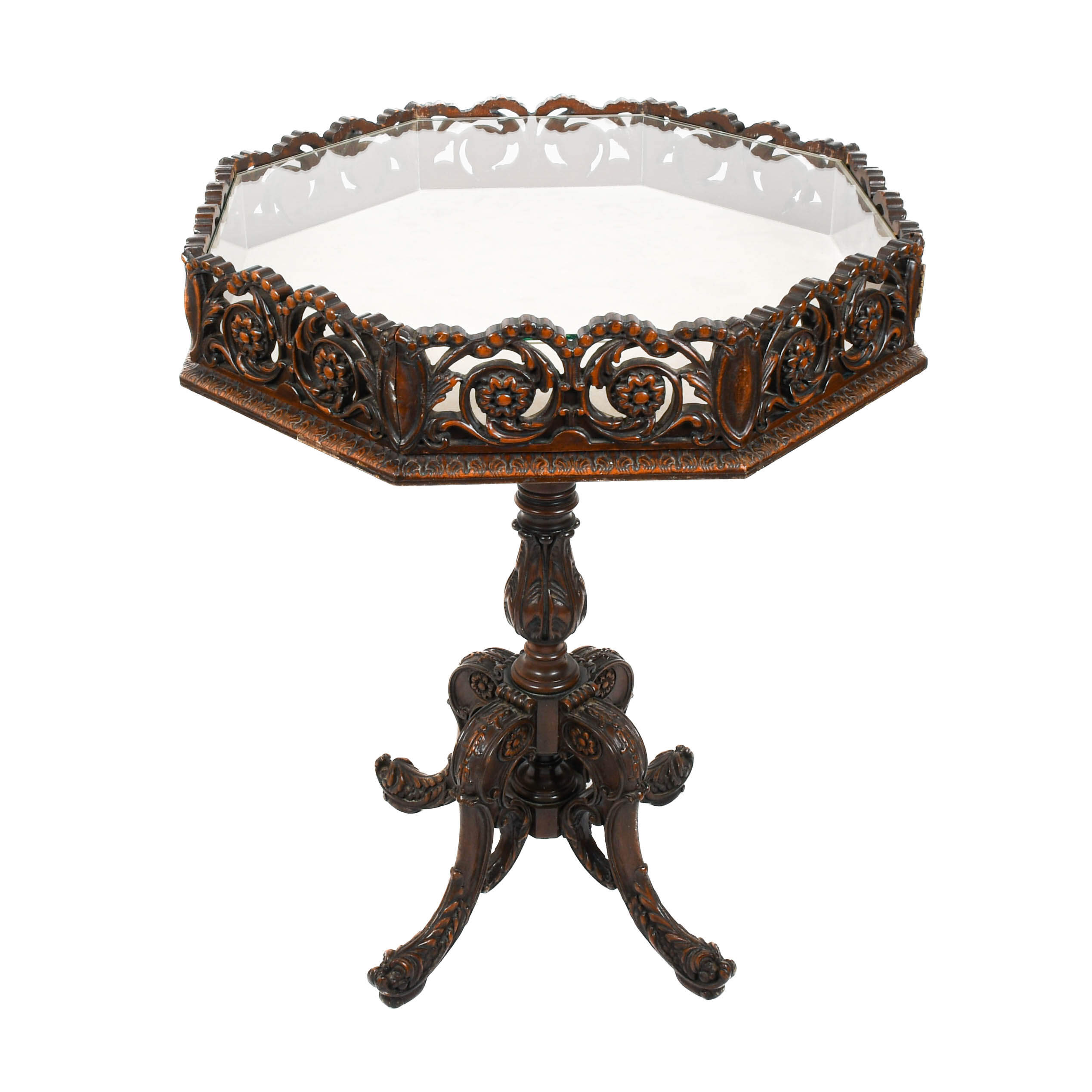 Antique Mahogany Showcase Table-4