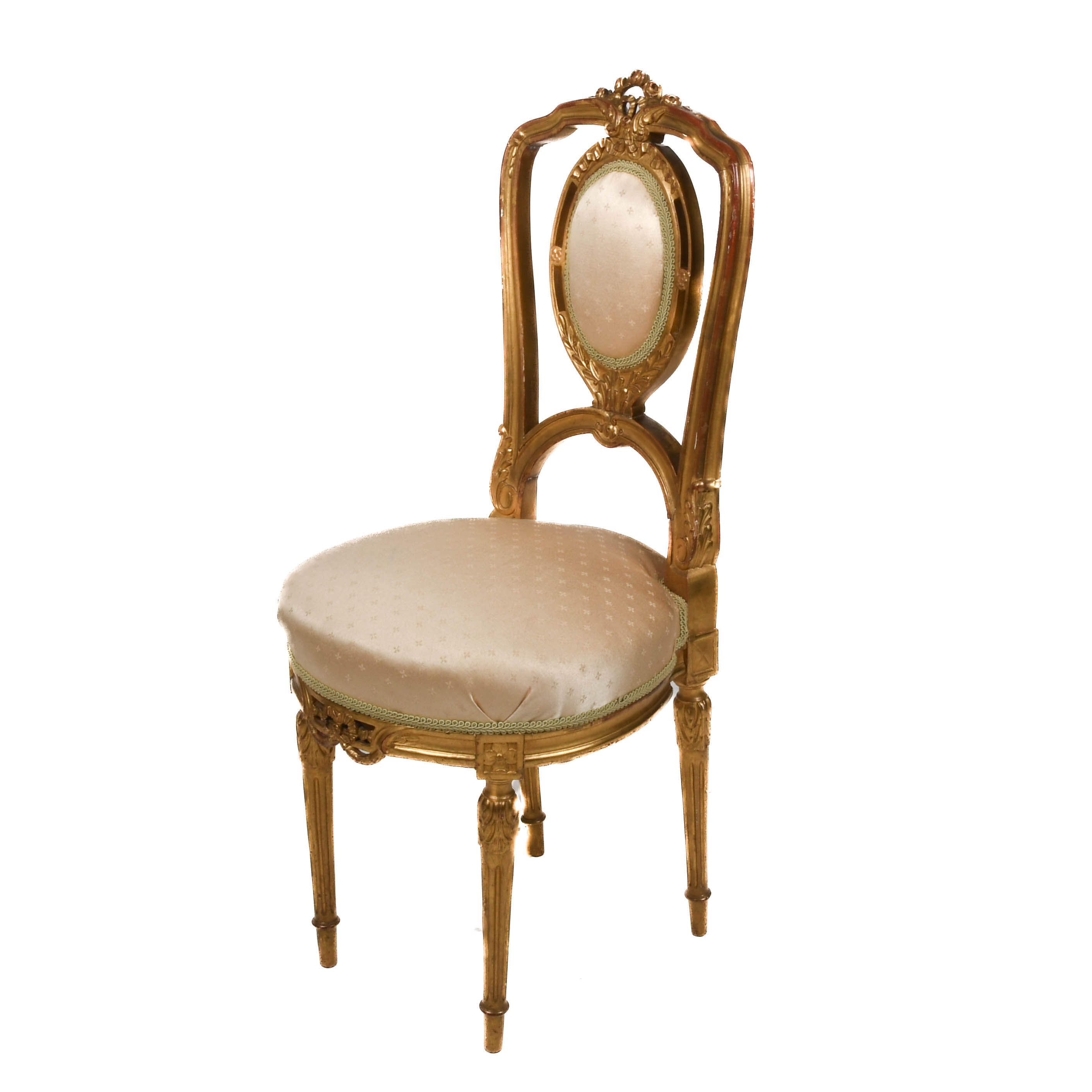 Antique French Ladies Slipper Chair-2