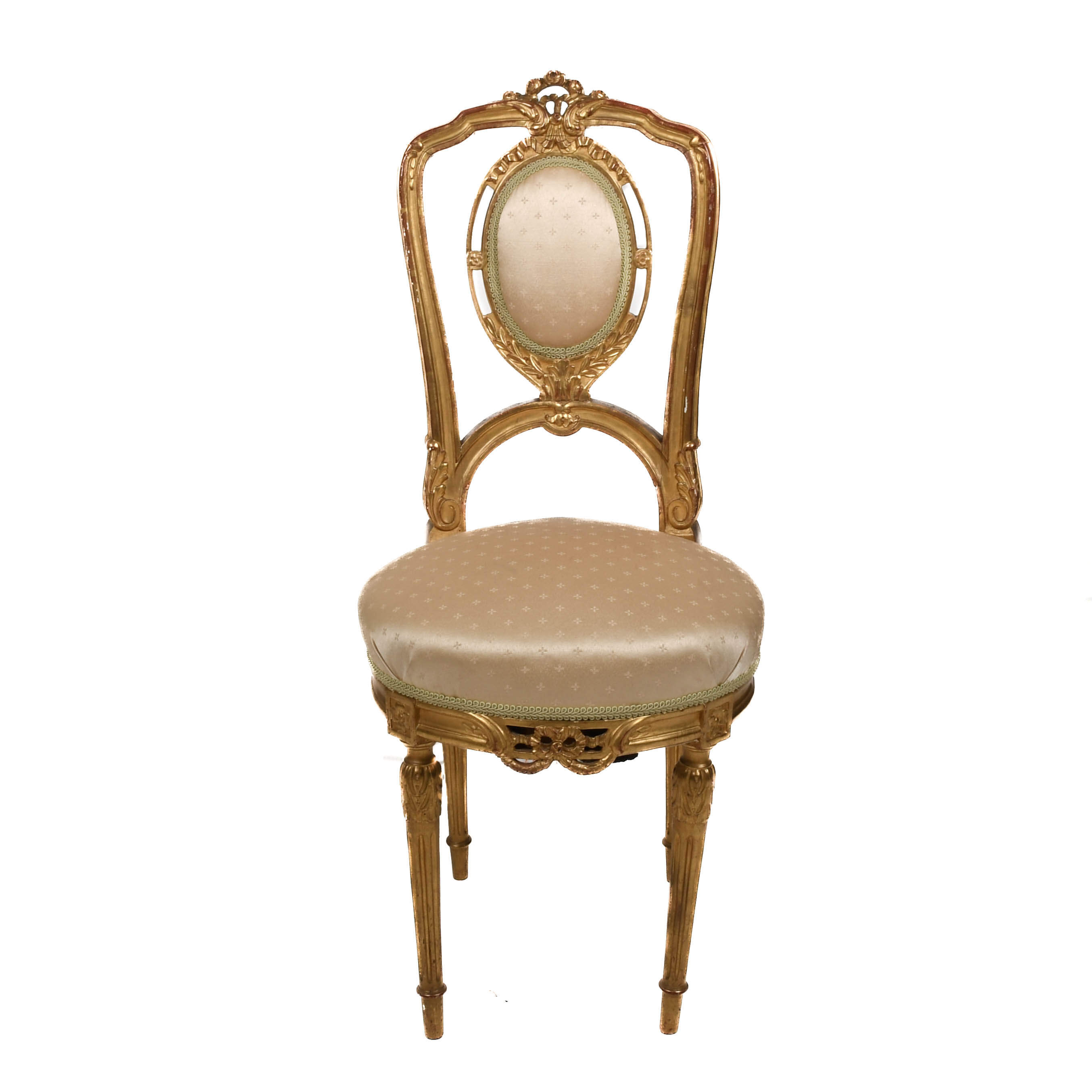 Antique French Ladies Slipper Chair-1