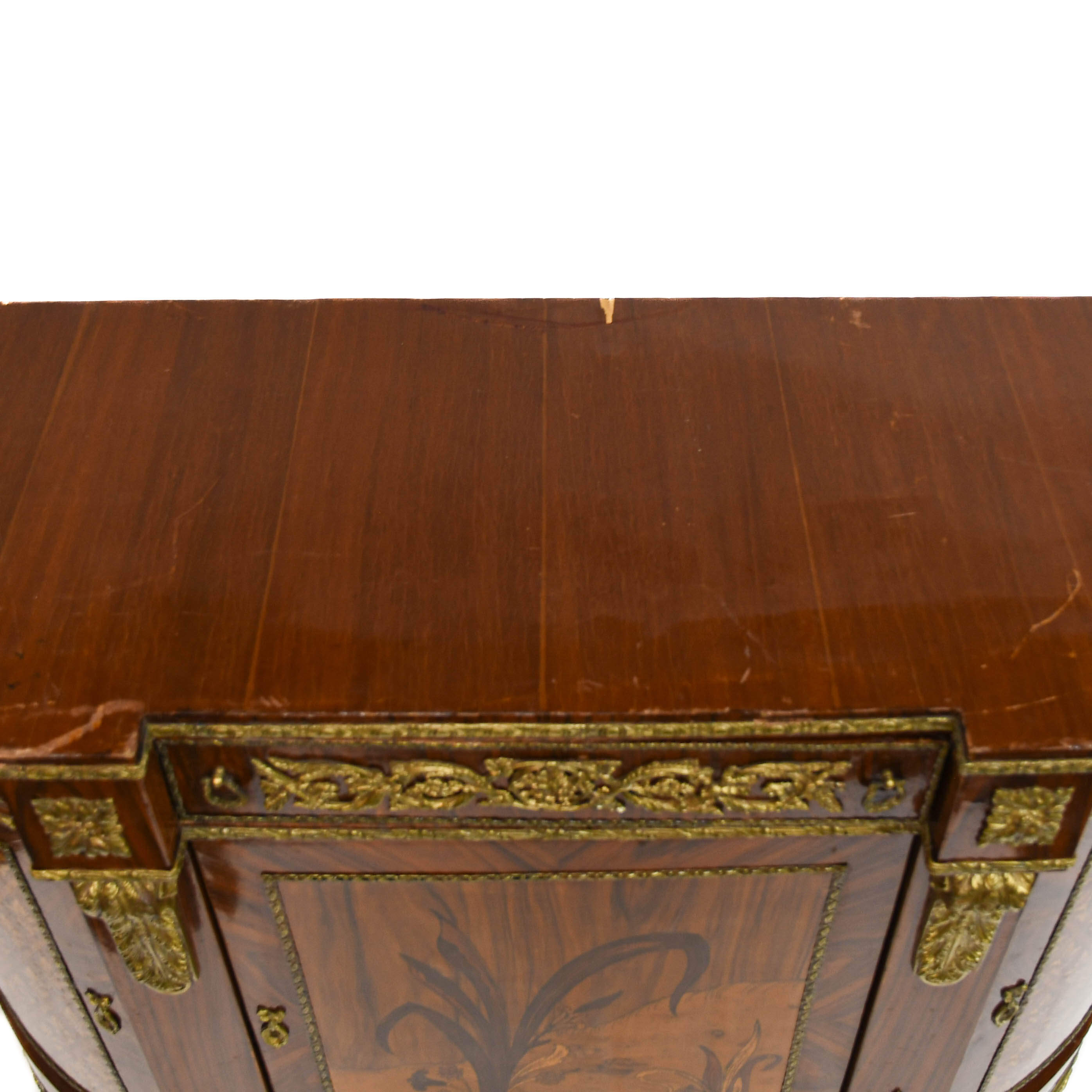 Napolean III Style Marquetry Inlay Credenza-4