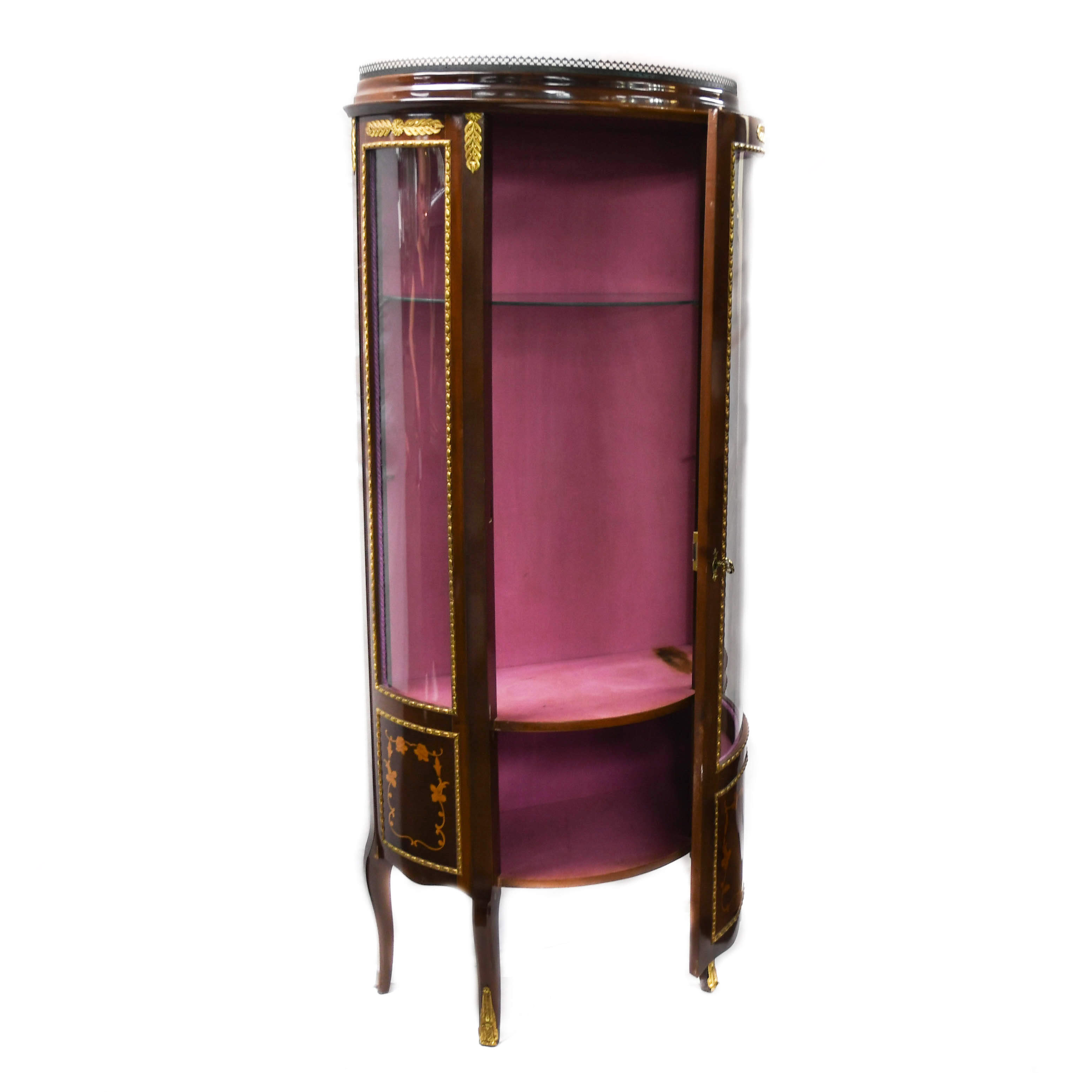 French Louis XV-Style Ormolu Mounted Vitrine Display Cabinet-5