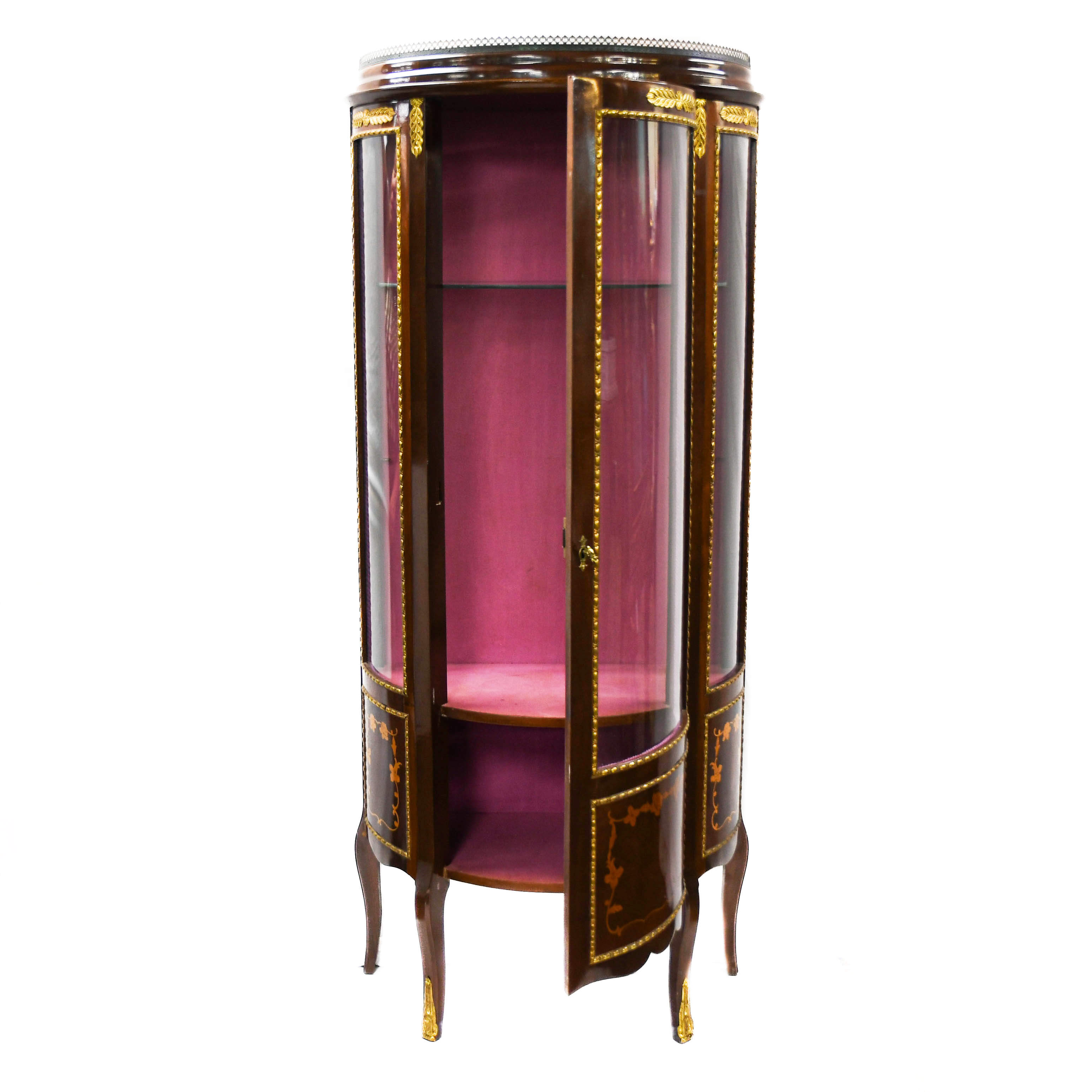 French Louis XV-Style Ormolu Mounted Vitrine Display Cabinet-4