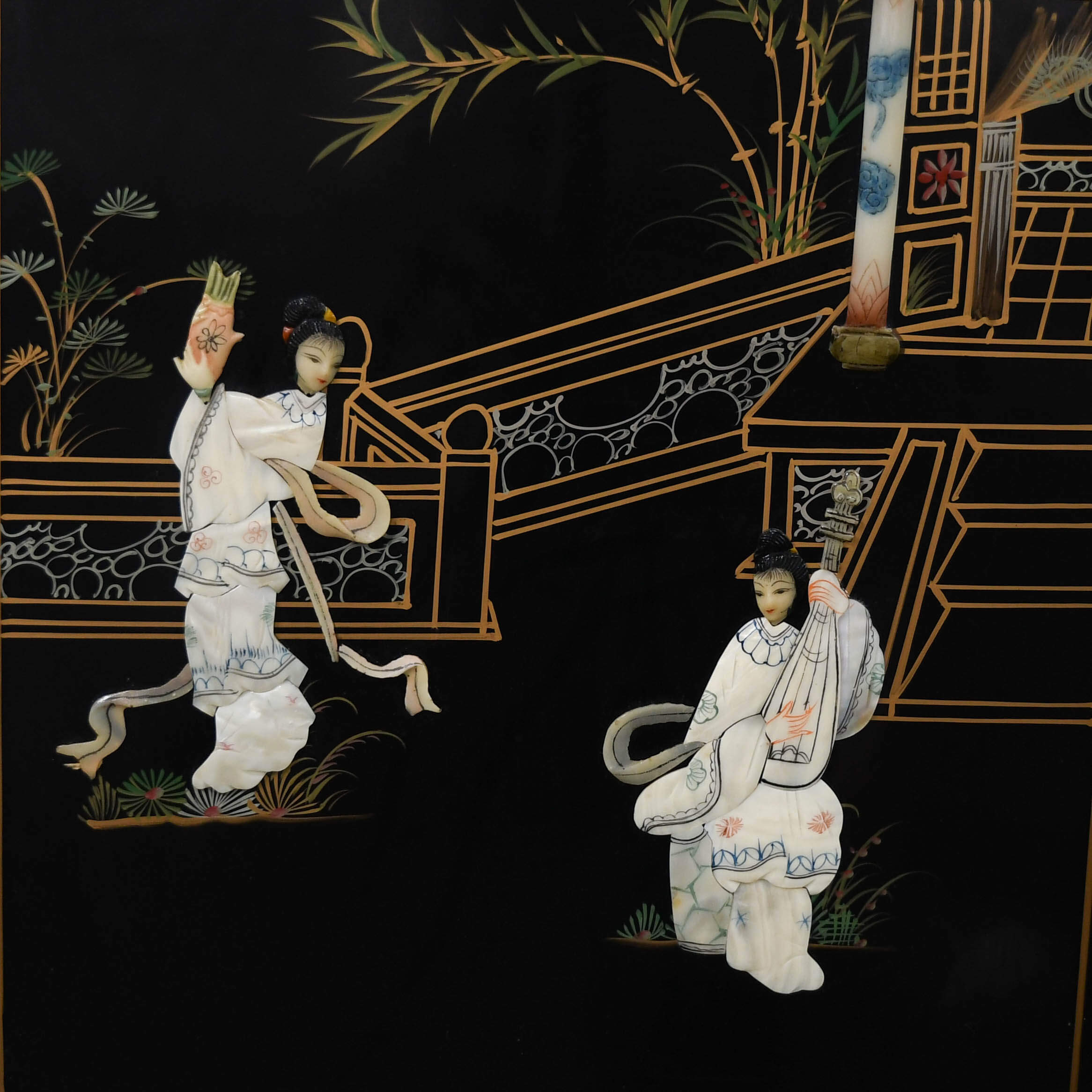 Chinese Black Locker and Mother of Pearl Cabinet-4