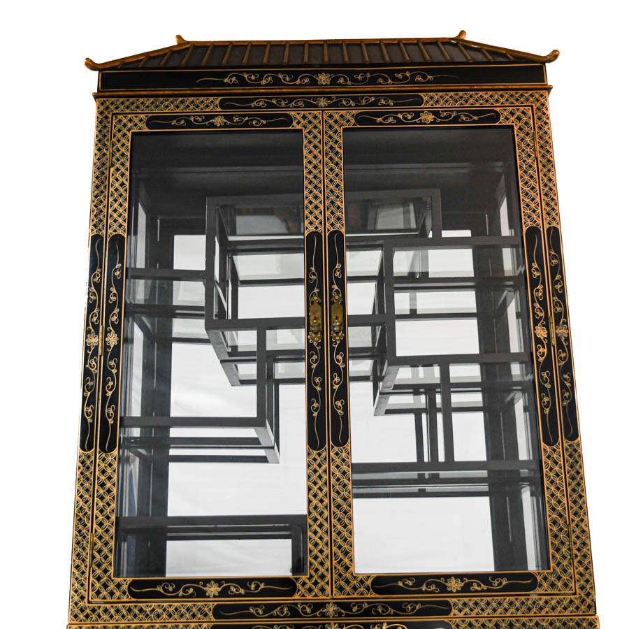 Chinese Black Lacquer and Mother of Pearl Cabinet-3