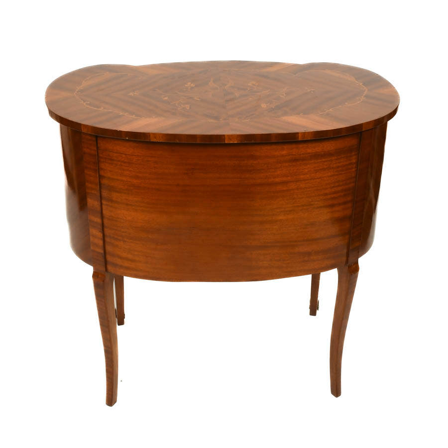 French Louis XV Style Three Drawer Chest with Floral Marquetry Inlays-7