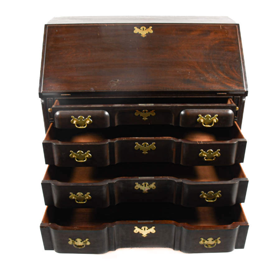 Mahogany Governor Winthrop Desk with Ball and Claw Feet-2