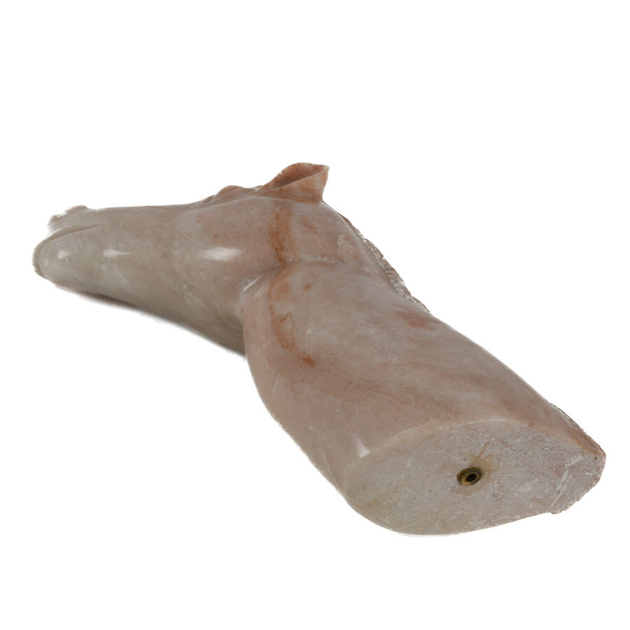 Pink Marble Carved Horse Head Bust-8