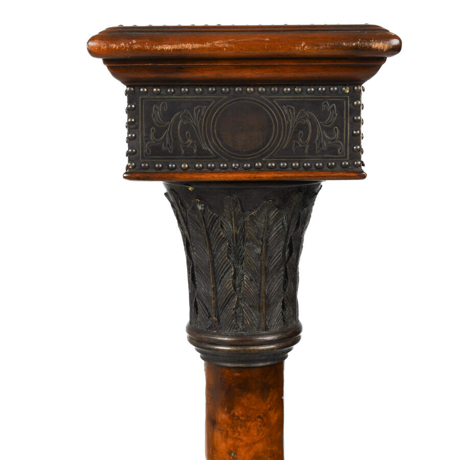 Ornate Bronze and Mixed Metal Pedestal-2
