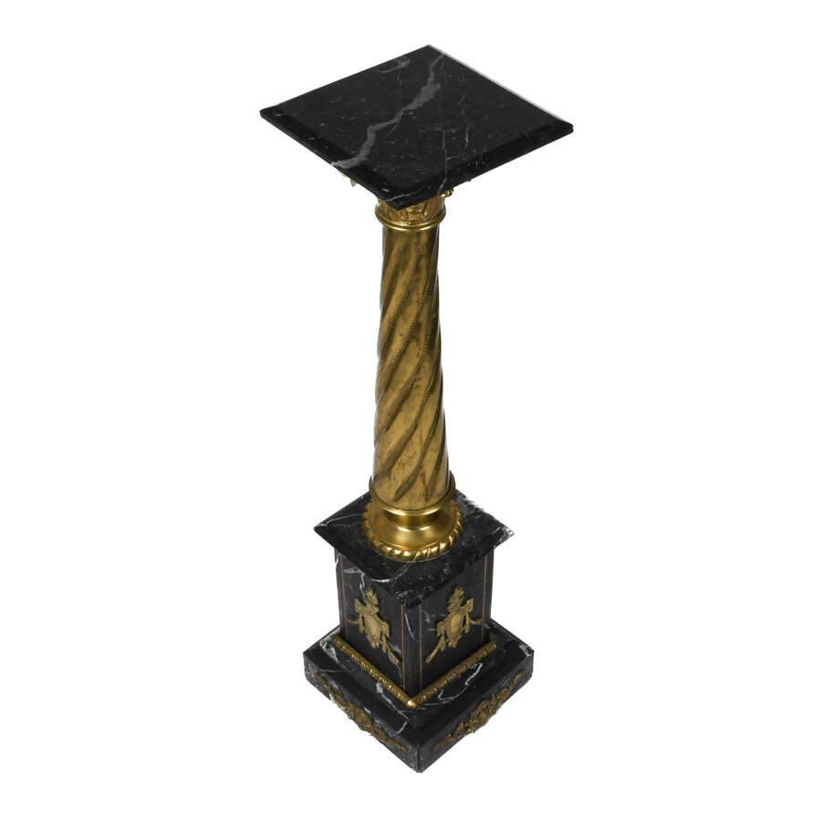 Antique Bronze and Marble Pedestal-5