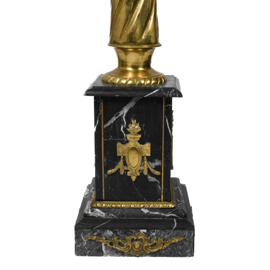 Antique Bronze and Marble Pedestal-3