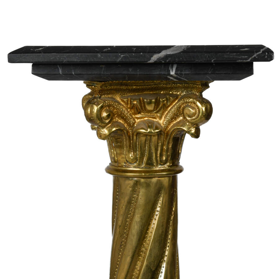 Antique Bronze and Marble Pedestal-2