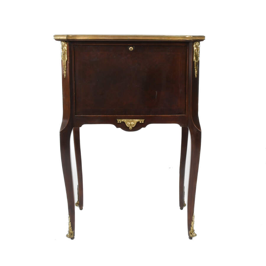 Antique French Napoleon III Mahogany Mirrored Cabinet with a Marble Top-7