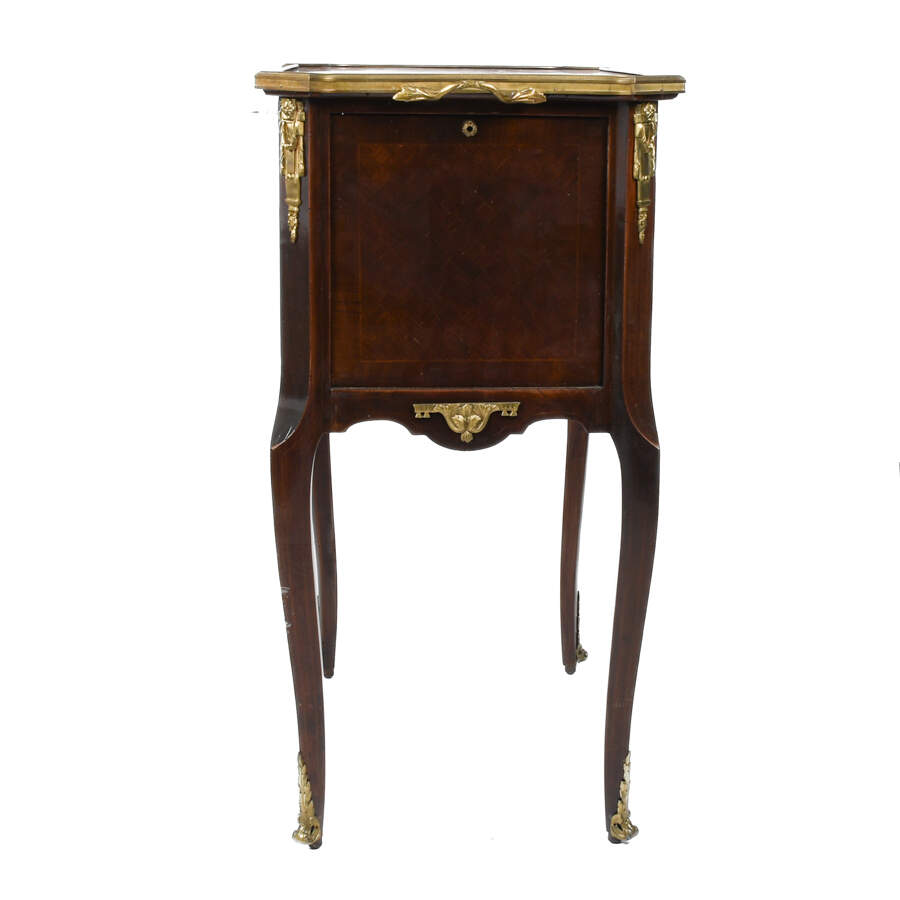 Antique French Napoleon III Mahogany Mirrored Cabinet with a Marble Top-6