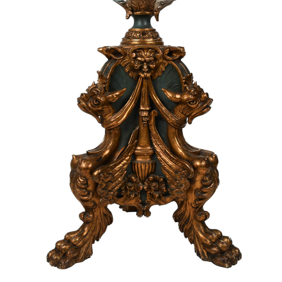 Magnificent Pedestal with Dragons and Gilt Wood-3