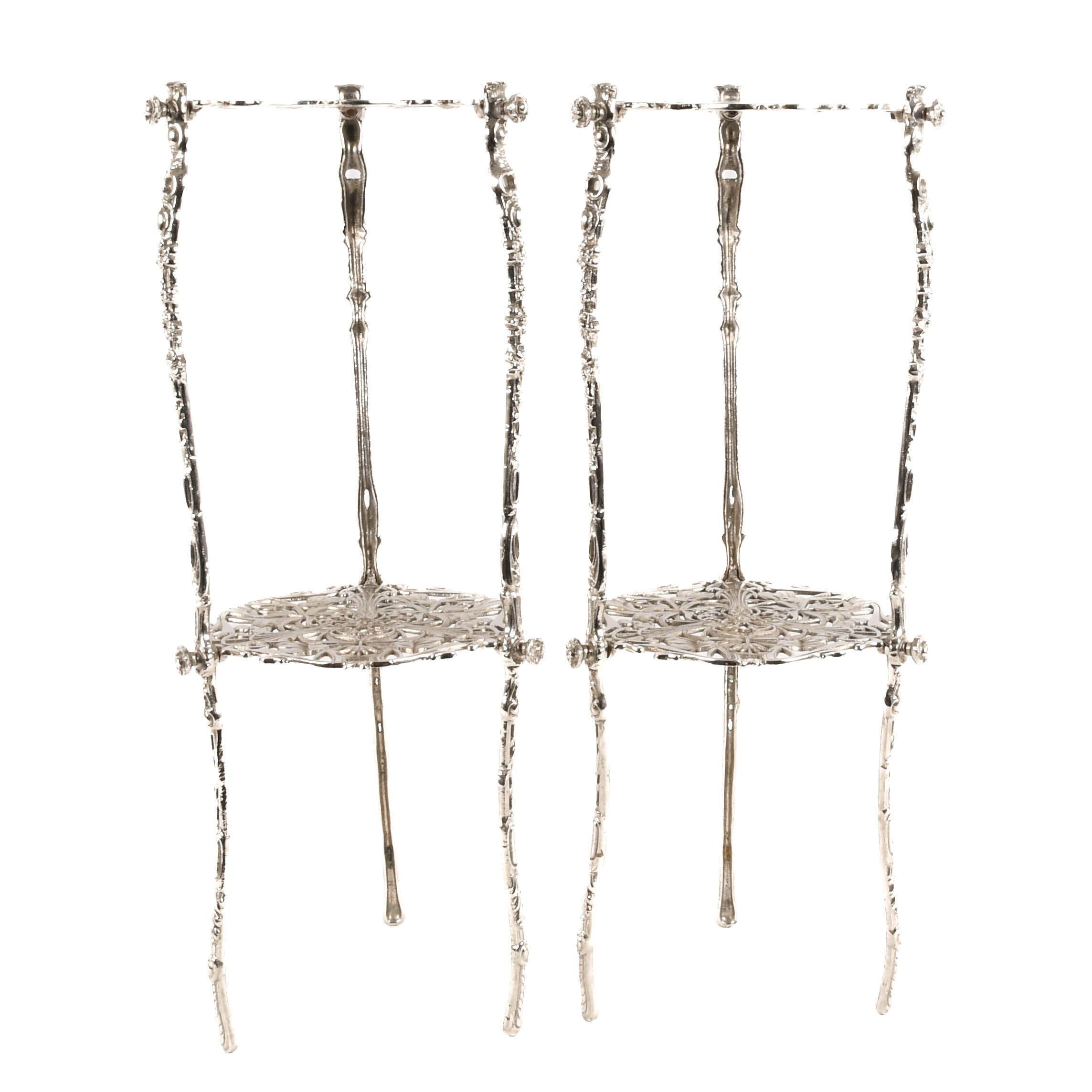 Pair of Ornate Art Nouveau-Style Two-Tier Plant Stands-3