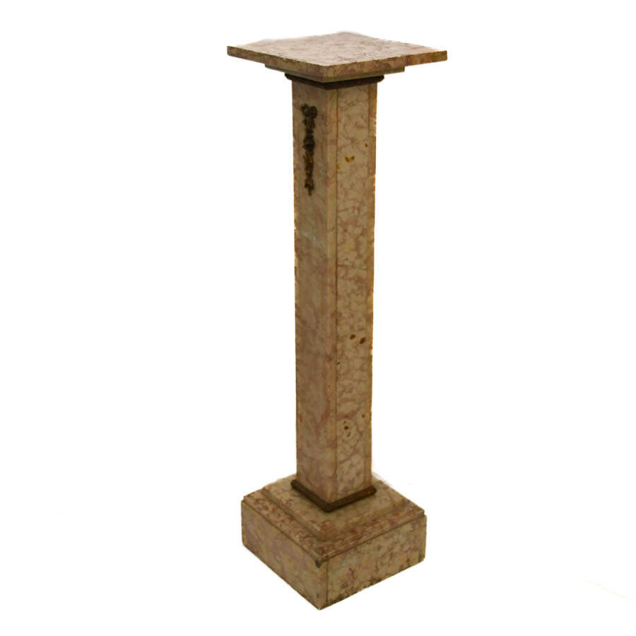 Marble Pedestal with Gilt Bands-5