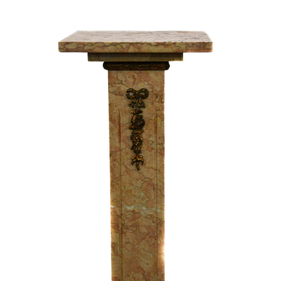 Marble Pedestal with Gilt Bands-3