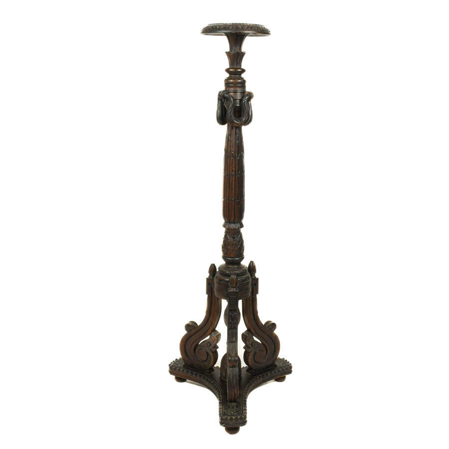 Antique Ornately Carved Walnut Pedestal-7