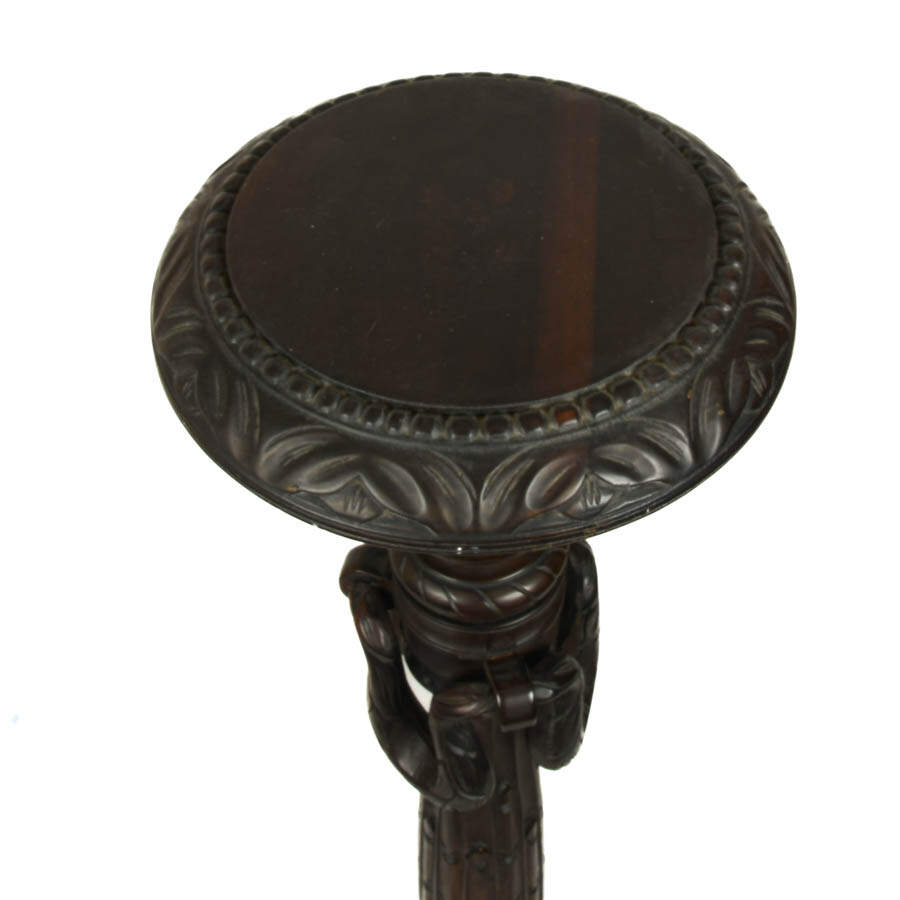 Antique Ornately Carved Walnut Pedestal-4