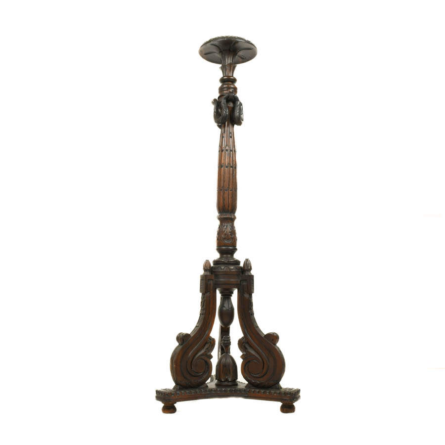 Antique Ornately Carved Walnut Pedestal-2