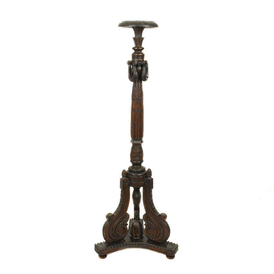 Antique Ornately Carved Walnut Pedestal-1