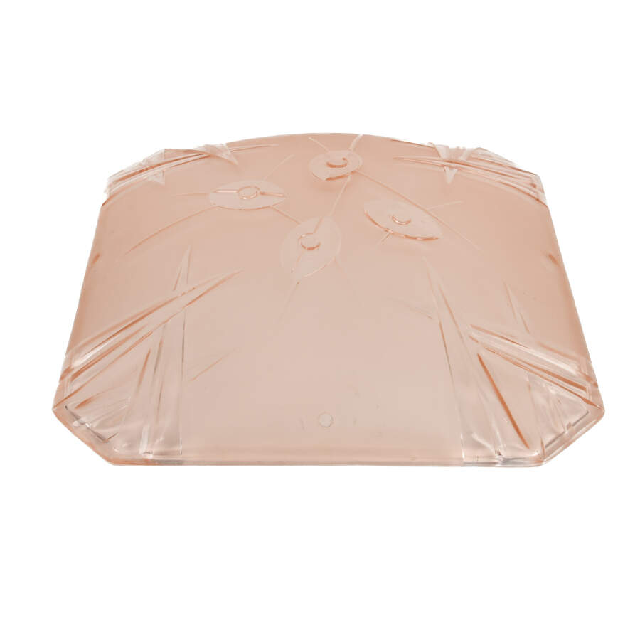 Art Deco Frosted Pink Hanging Ceiling Light-5