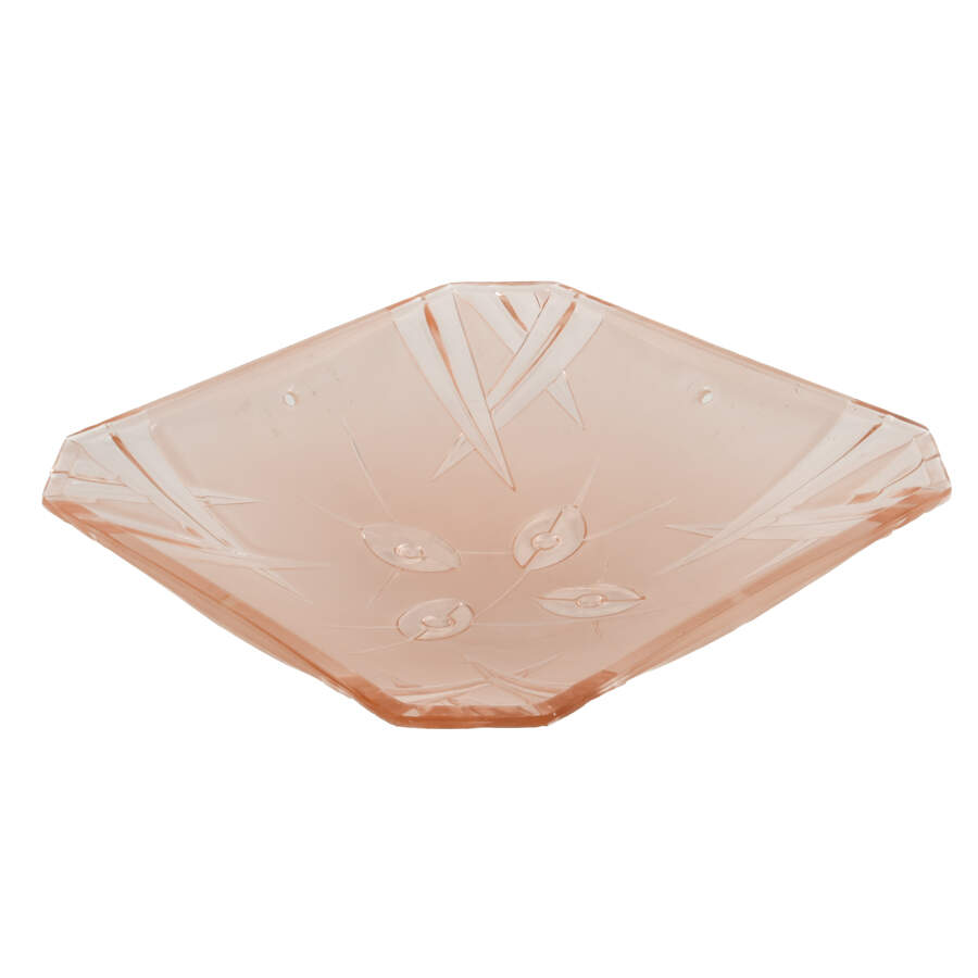 Art Deco Frosted Pink Hanging Ceiling Light-3