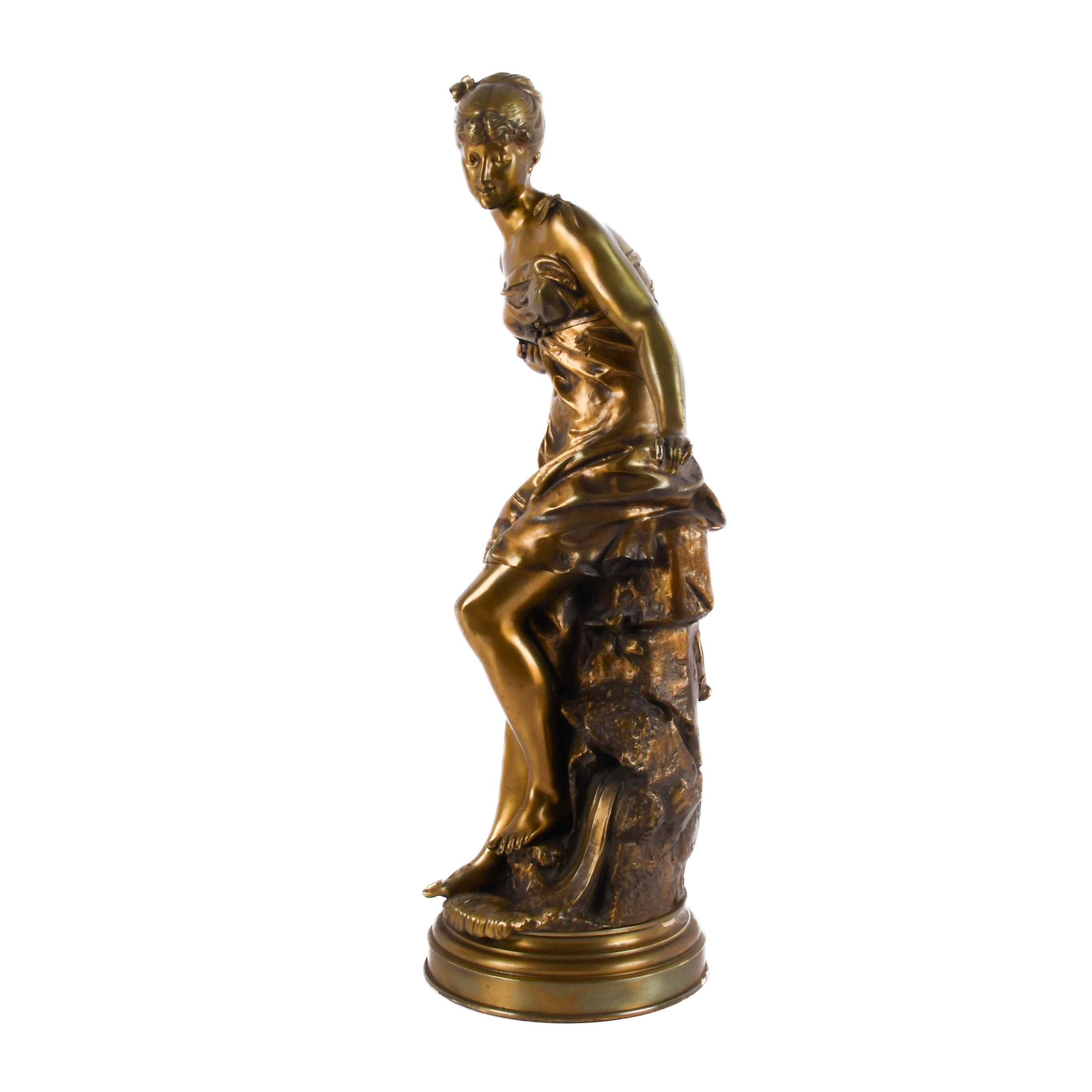 Antique Bronze Female Statue by De Broussé-4