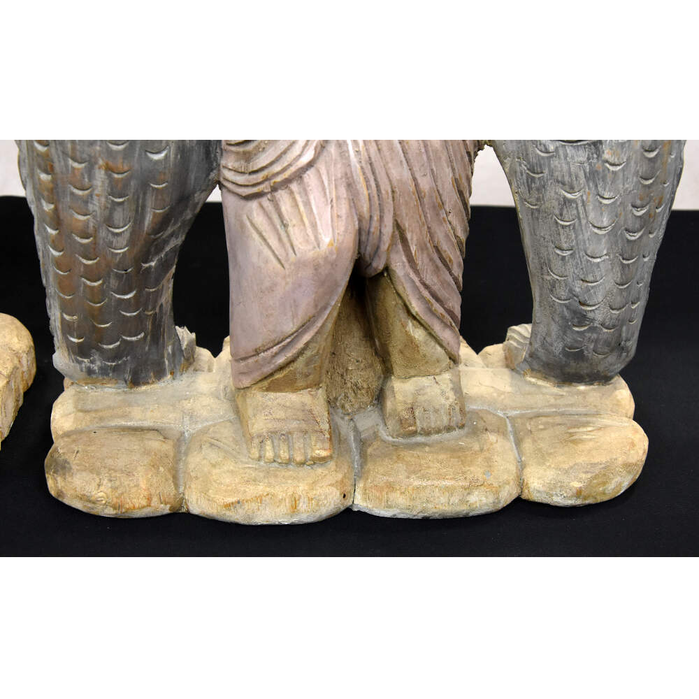 Hand-Carved Wooden Market Bound Villagers-9