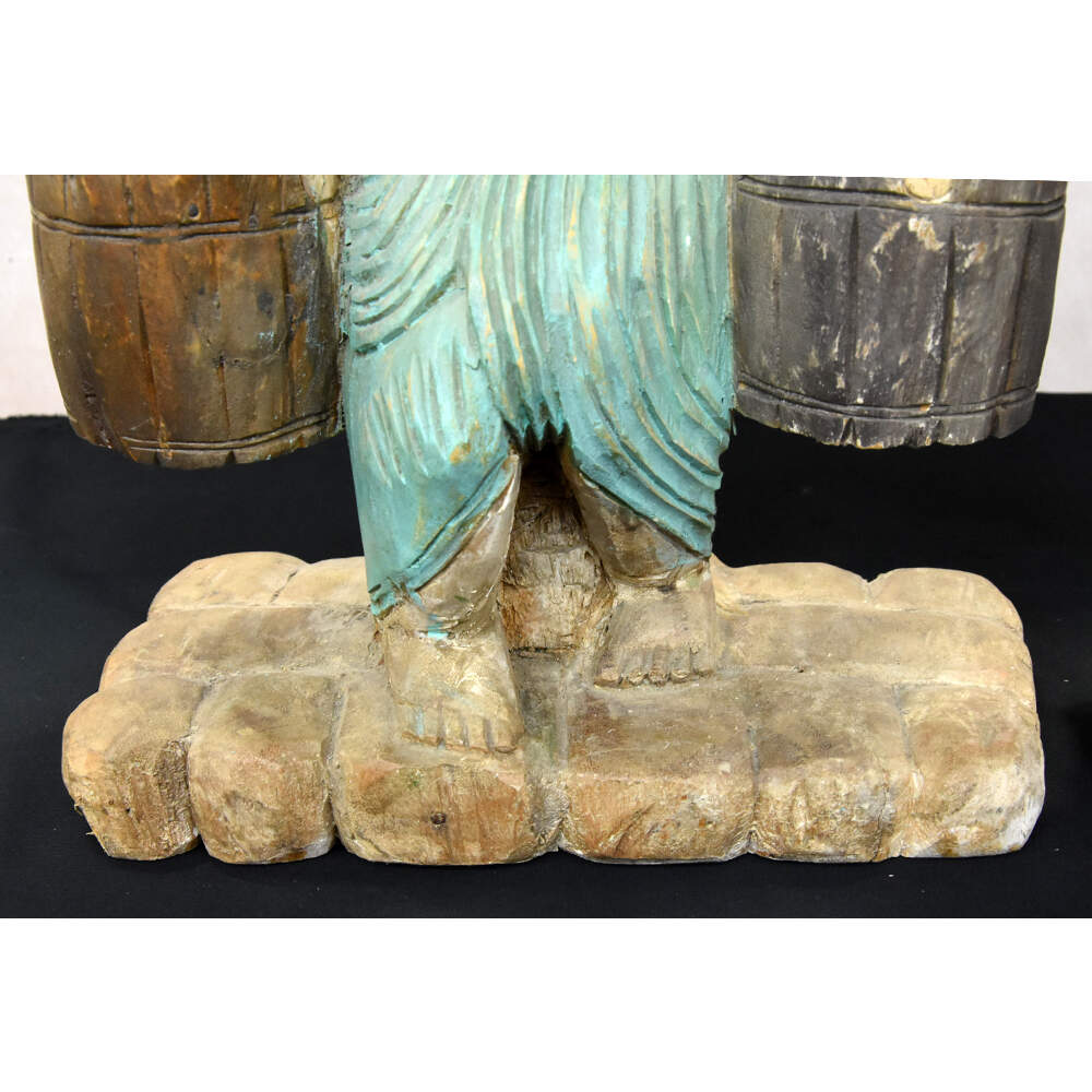 Hand-Carved Wooden Market Bound Villagers-8