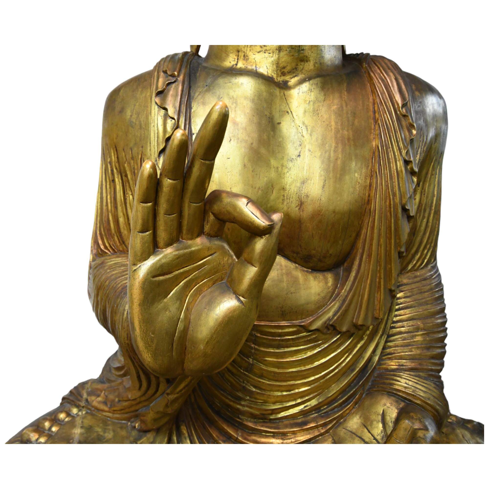 Gigantic Carved Wooden Buddha Statue-10