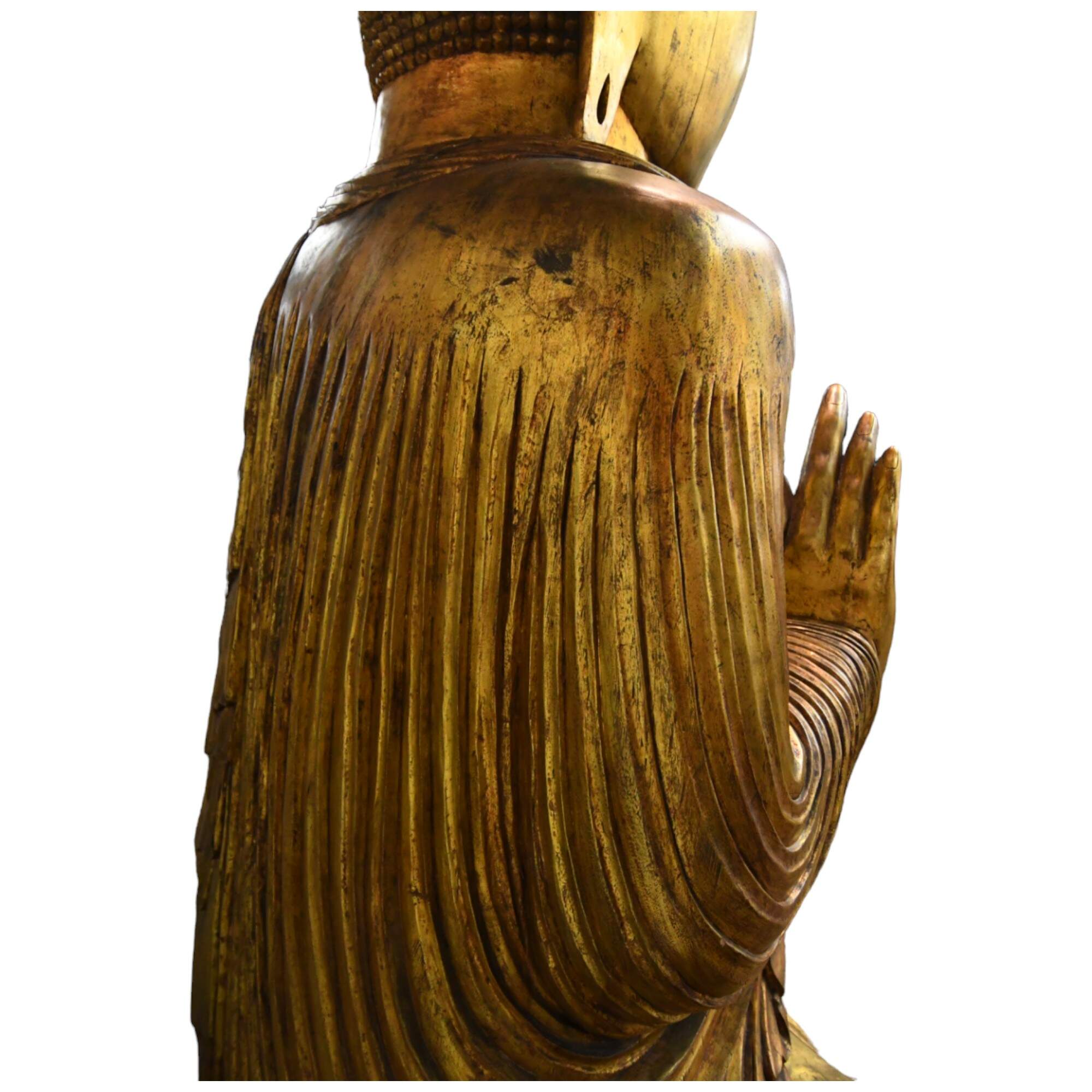 Gigantic Carved Wooden Buddha Statue-9