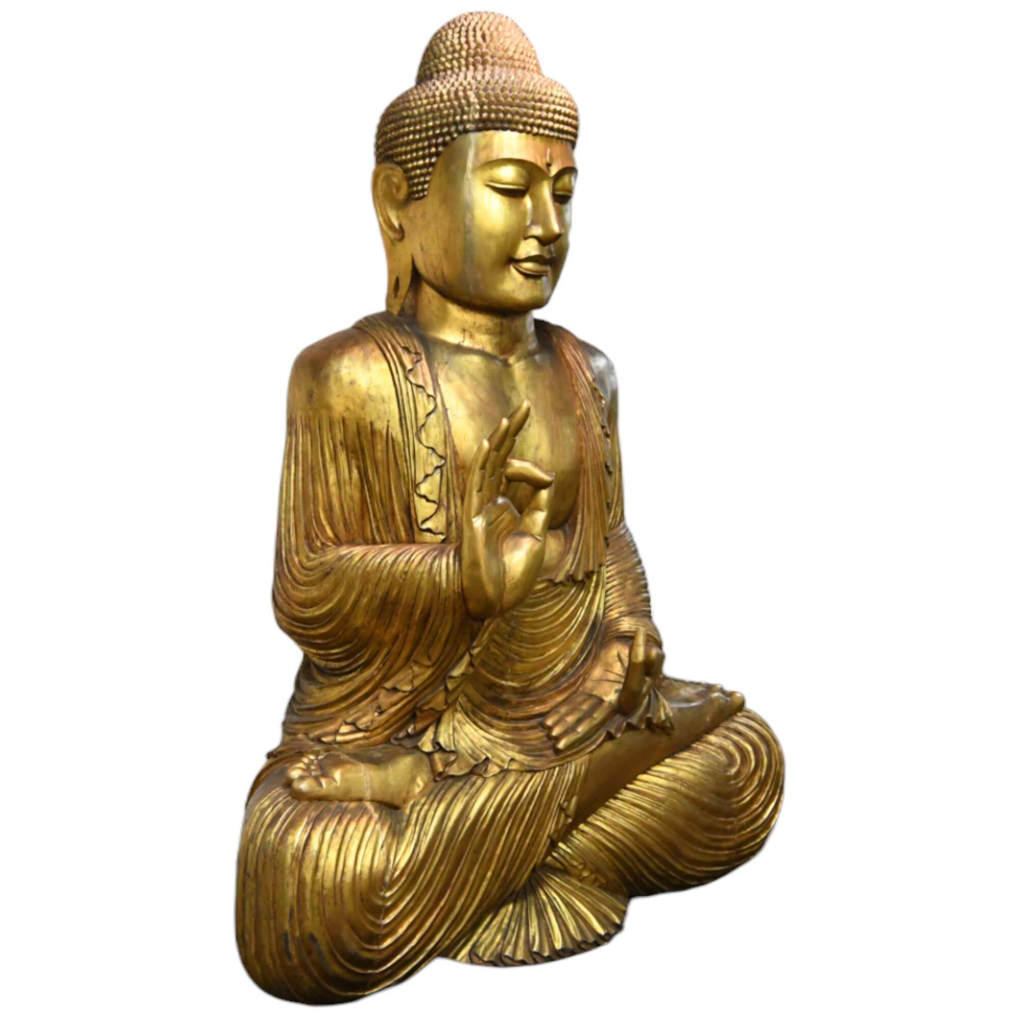 Gigantic Carved Wooden Buddha Statue-2