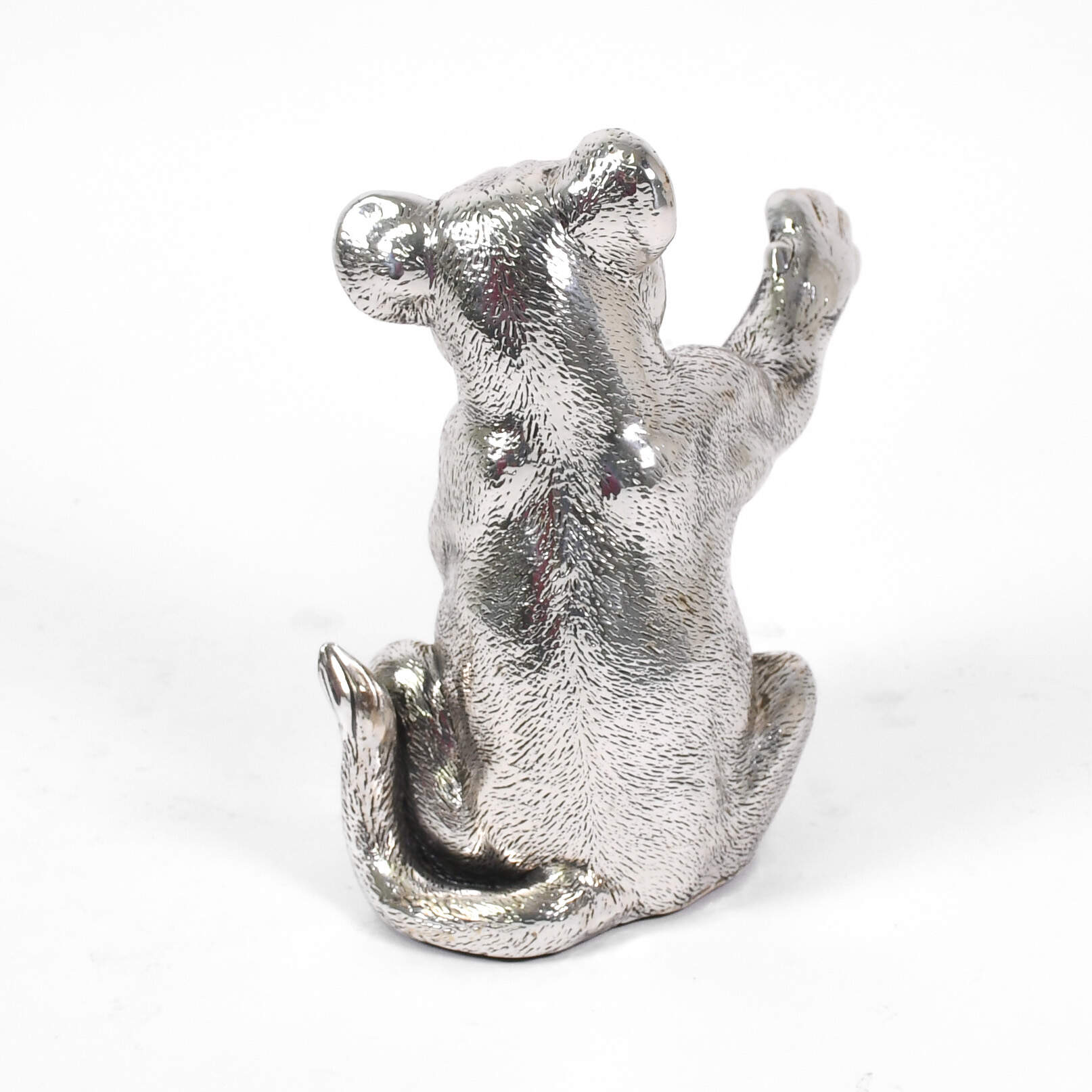 Silver Clad Playful Lion Cub Sculpture-3
