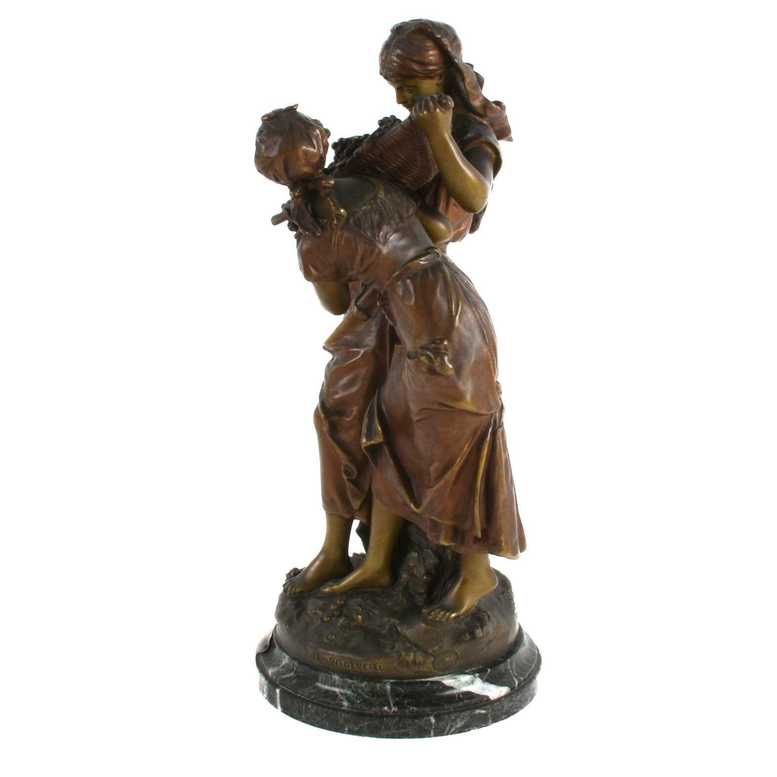 Antique "Les Vendanges" Spelter Sculpture After Hippolyte Moreau-4
