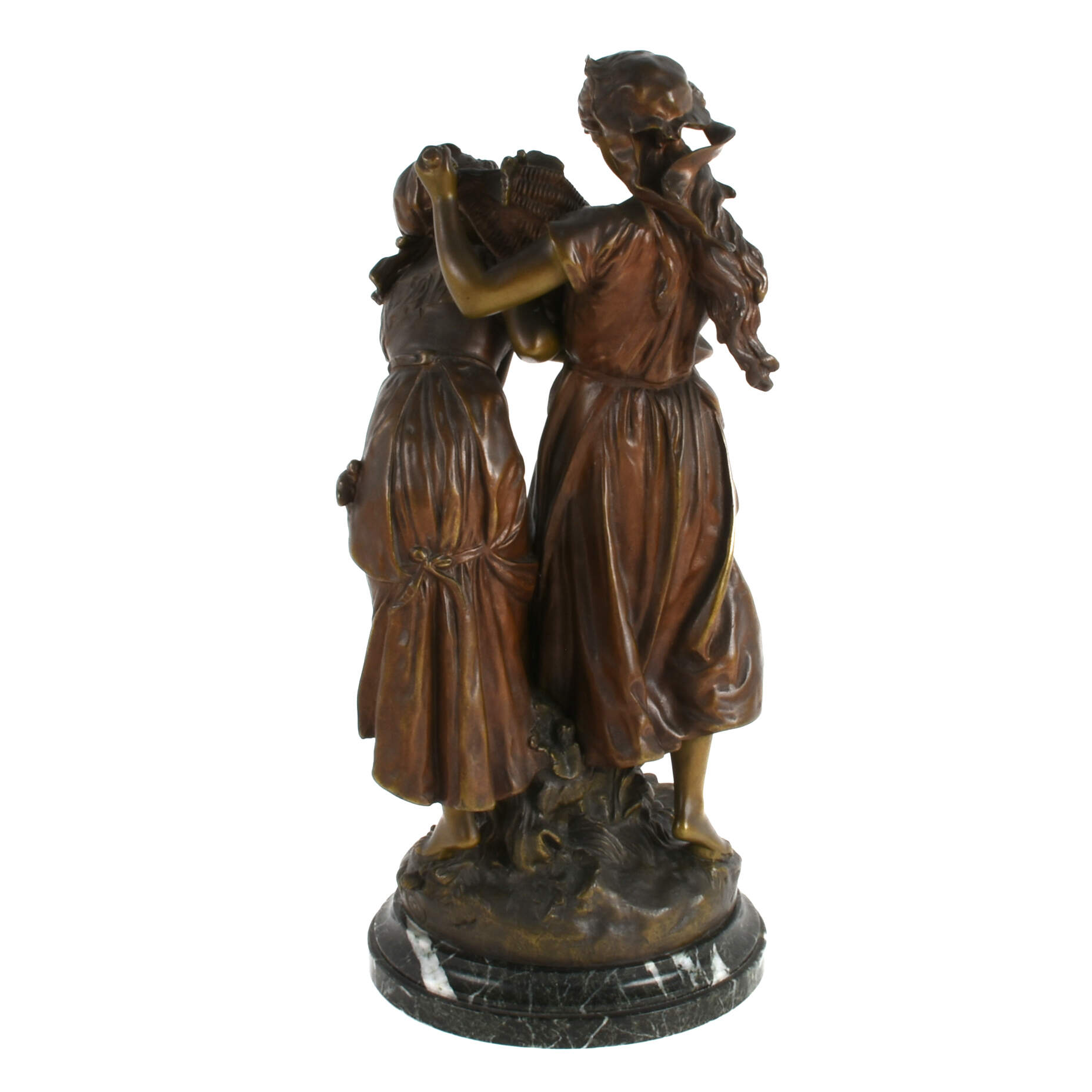 Antique "Les Vendanges" Spelter Sculpture After Hippolyte Moreau-3