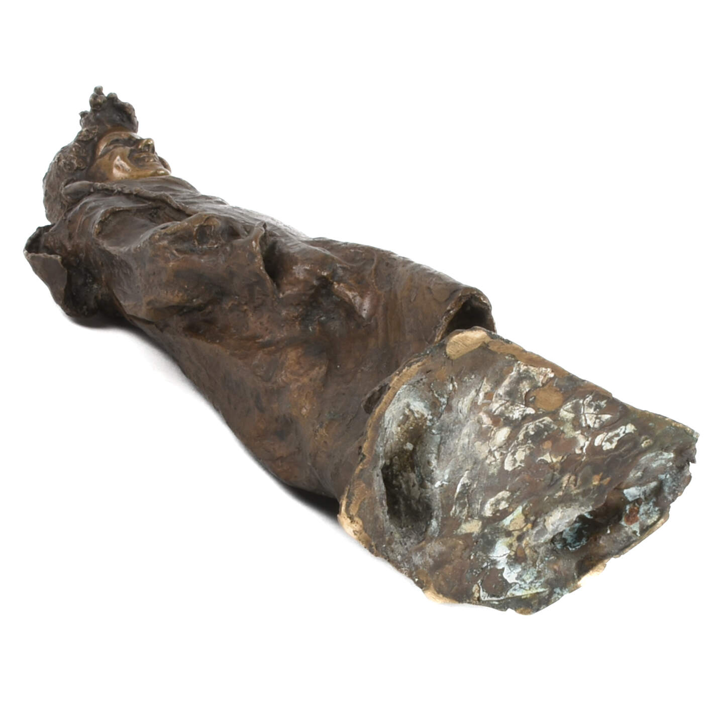 Antique Bronze Smiling Lad Statue-8