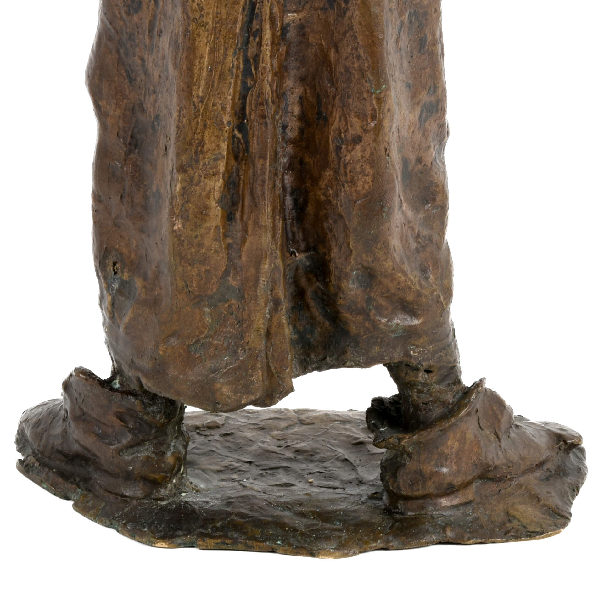 Antique Bronze Smiling Lad Statue-7