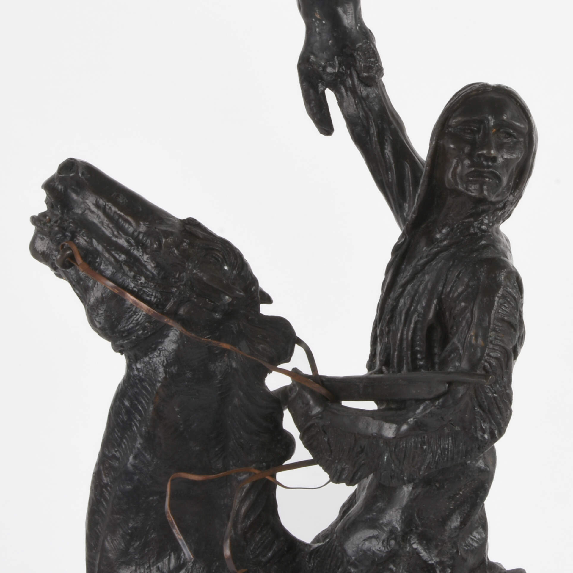 "Buffalo Signal" Bronze Sculpture After Frederic Remington-5