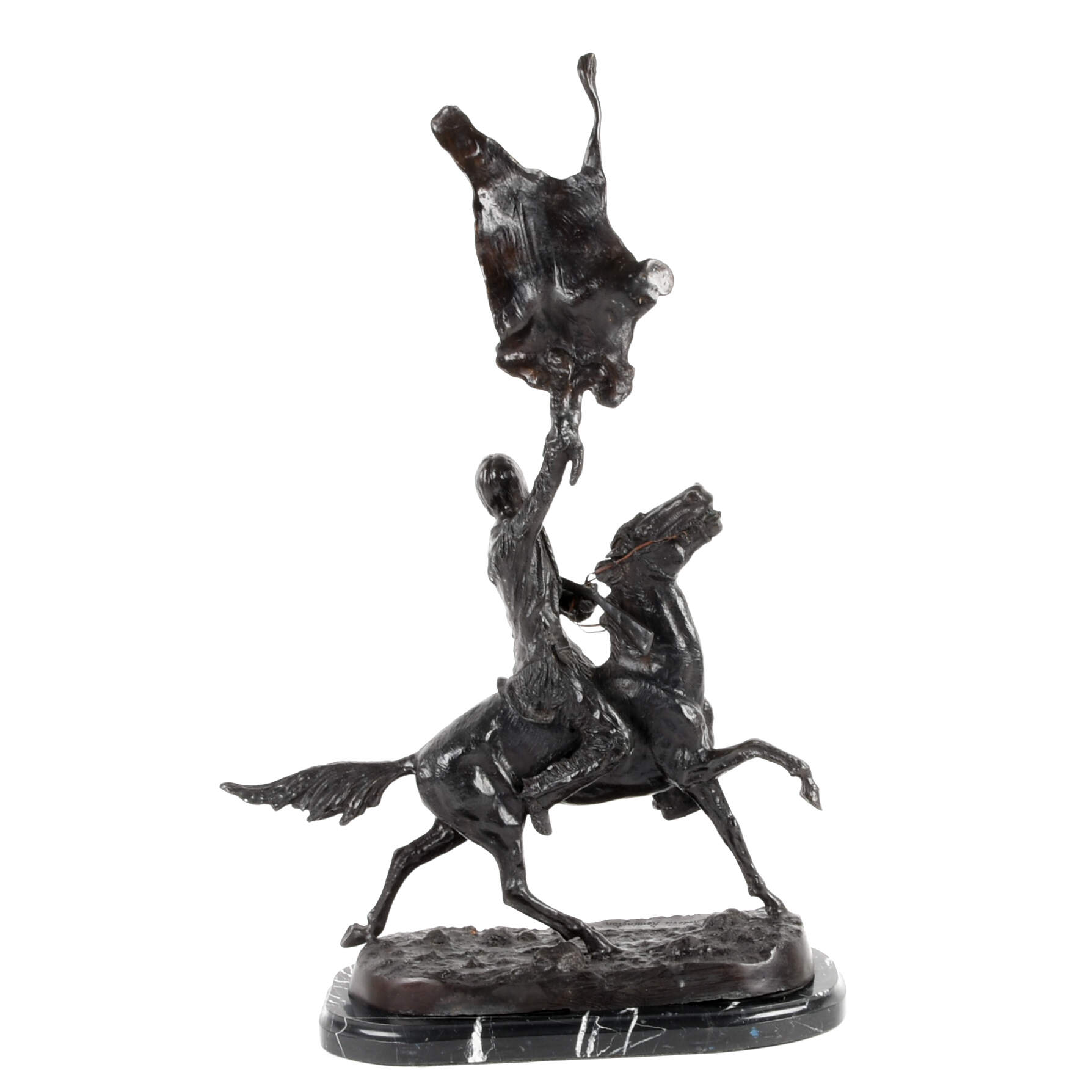 "Buffalo Signal" Bronze Sculpture After Frederic Remington-3