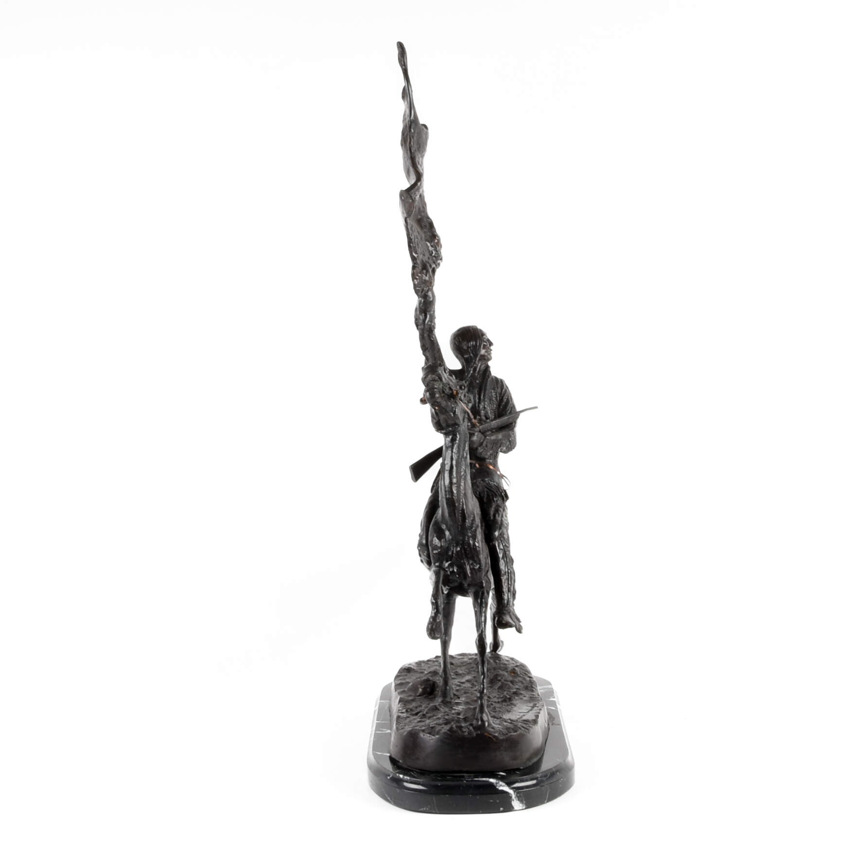 "Buffalo Signal" Bronze Sculpture After Frederic Remington-2