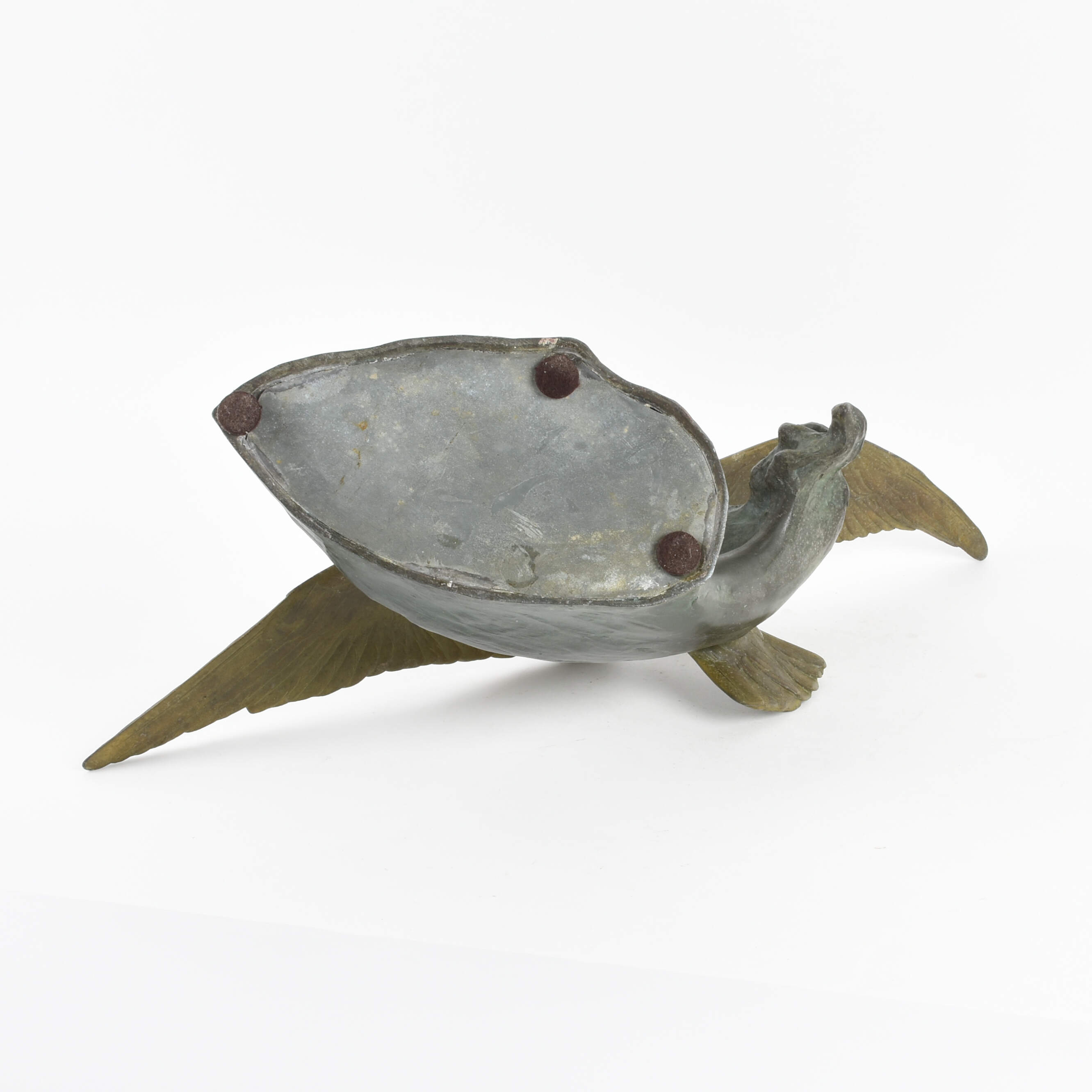 Antique Signed Henri Lechesne Seagull Sculpture on Black Base-8