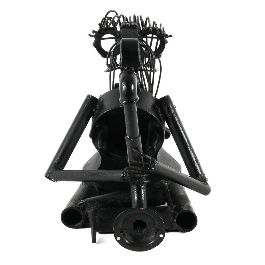 Outsider Reclaimed Metal Saxophone Player Sculpture-1