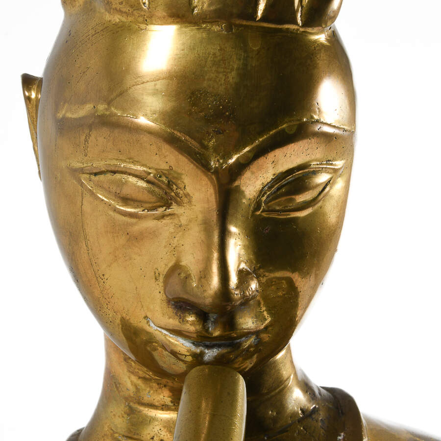 Thai Brass Flute Player Sculpture After Yimsiri's "Musical Rhythm"-4