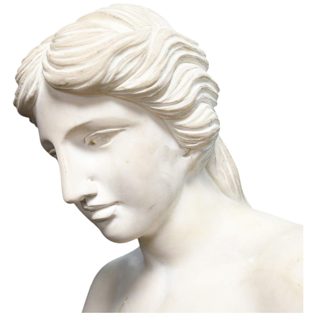 Two-Tone Marble Greek-Style Armless Female Statue-7