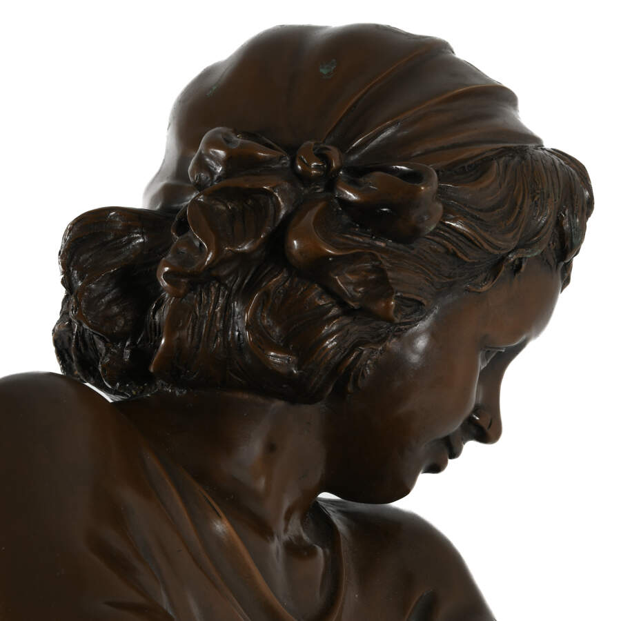 Bronze Sculpture After Corrado Betta Titled "Girl on a Chair"-9